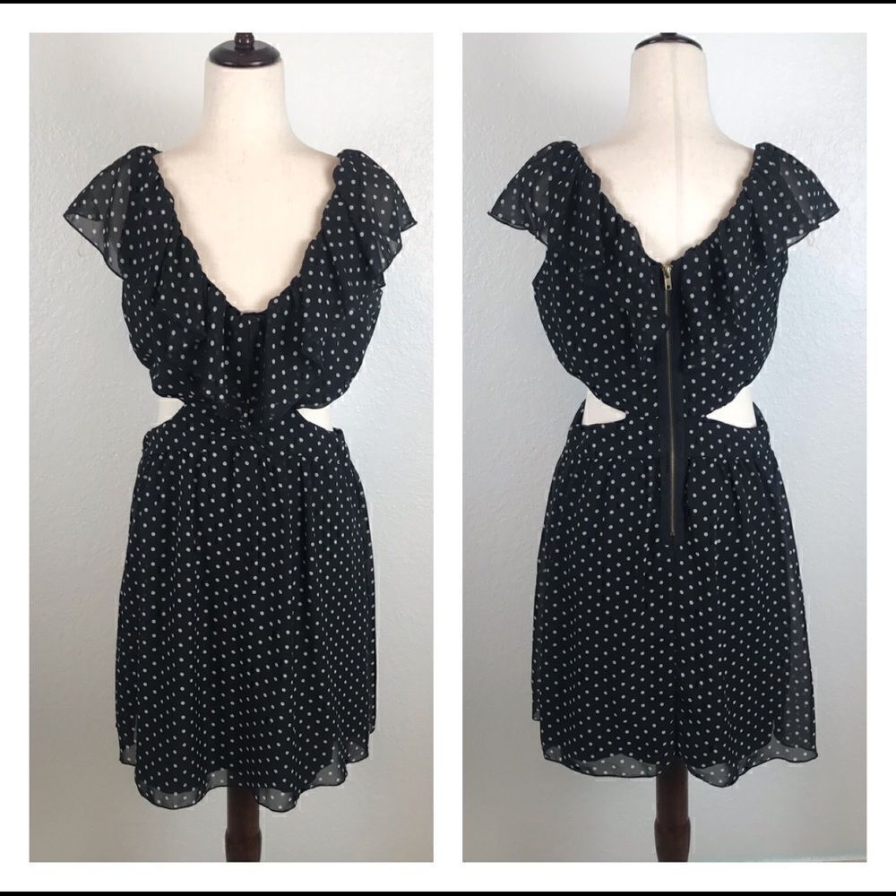 Y2K vintage speechless polkadot cut out dress L‎